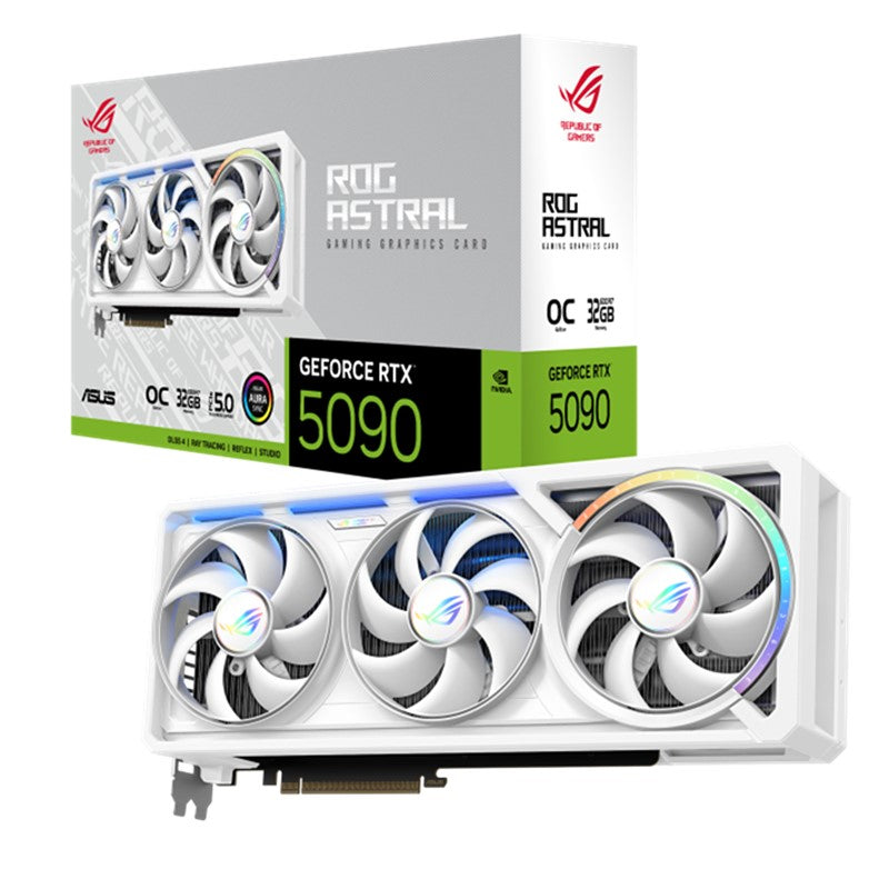 Asus ROG Astral GeForce RTX 5090 32GB GDDR7 WHITE OC Edition GDDR7 Gaming Graphics Card Asus ROG Astral GeForce RTX 5090 32GB GDDR7 WHITE OC Edition GDDR7 Gaming Graphics Card